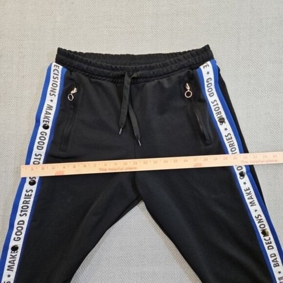 Zara Man Joggers Leg Opening Side Stripe Men's Large Black Drawstring Two Pocket - Picture 5 of 13